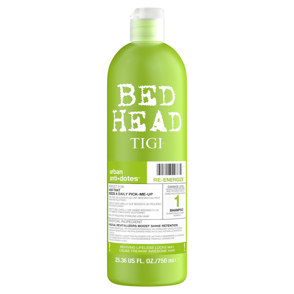 TIGI Bed Head Urban Antidotes 1 bottle emphasizes hydrating formula for brighter moisture and color retention.