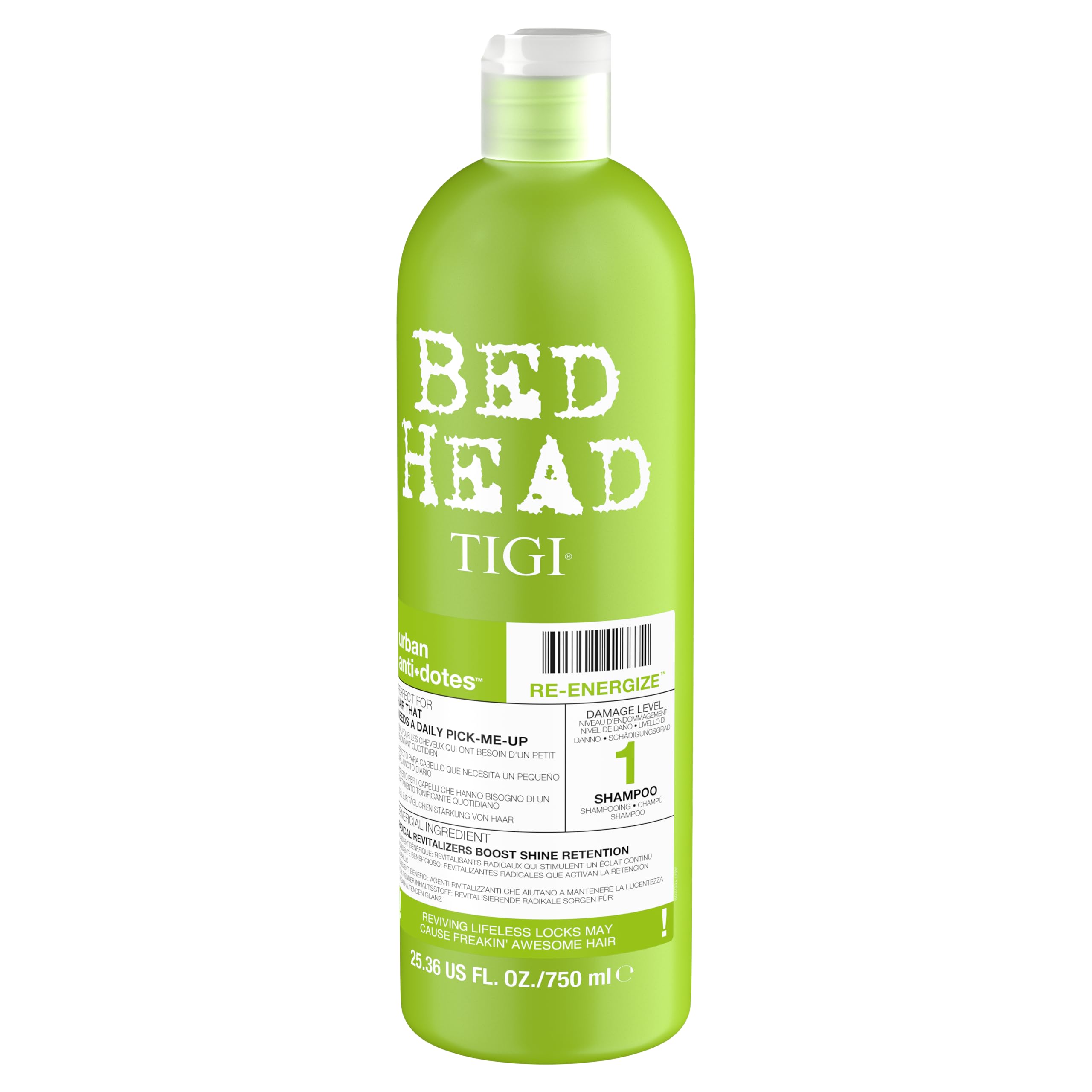TIGI Bed Head Urban Antidotes 1 product shot conveys luxury care and color-safe performance.
