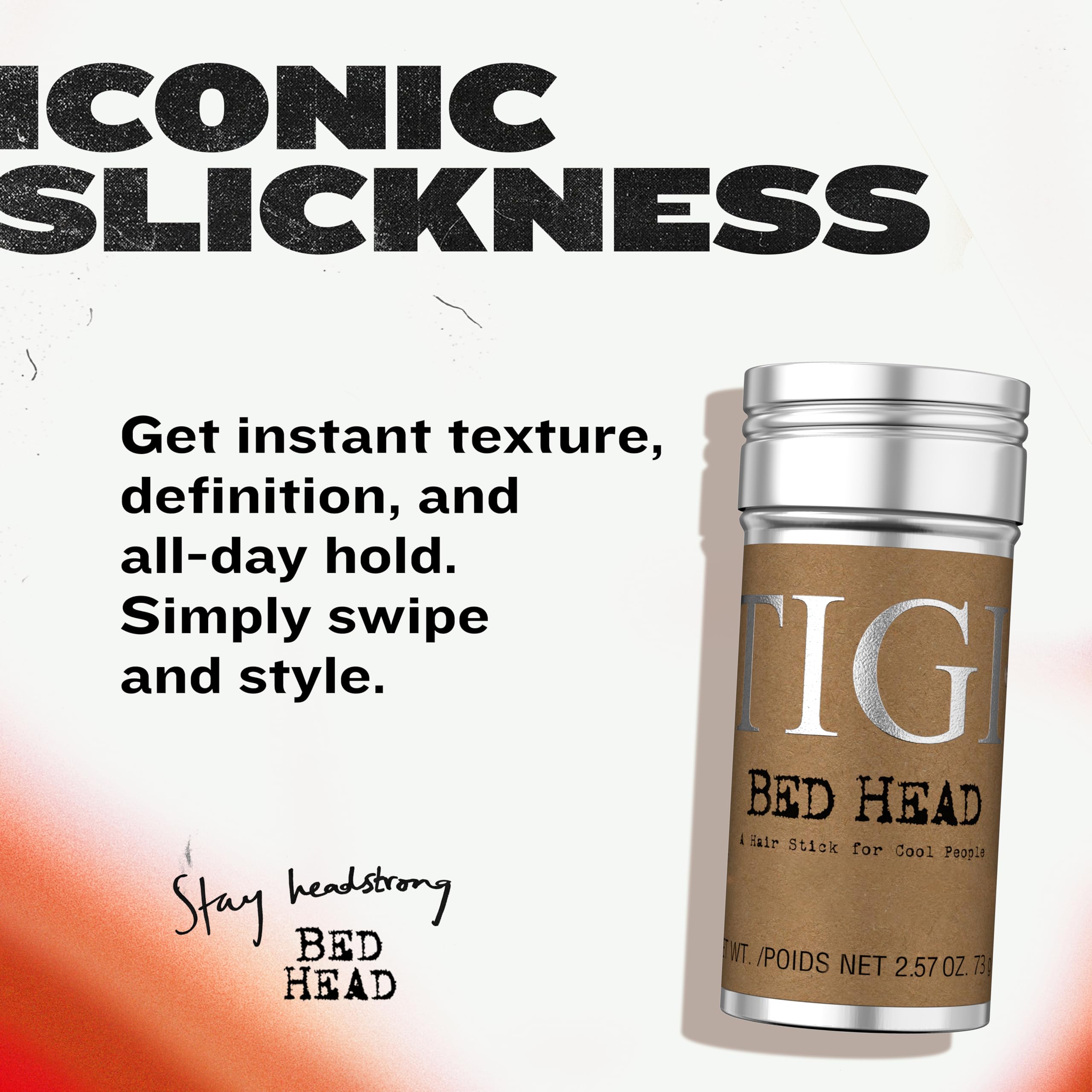 TIGI Bed Head Wax Stick flyaway control highlights smoothing stray hairs.