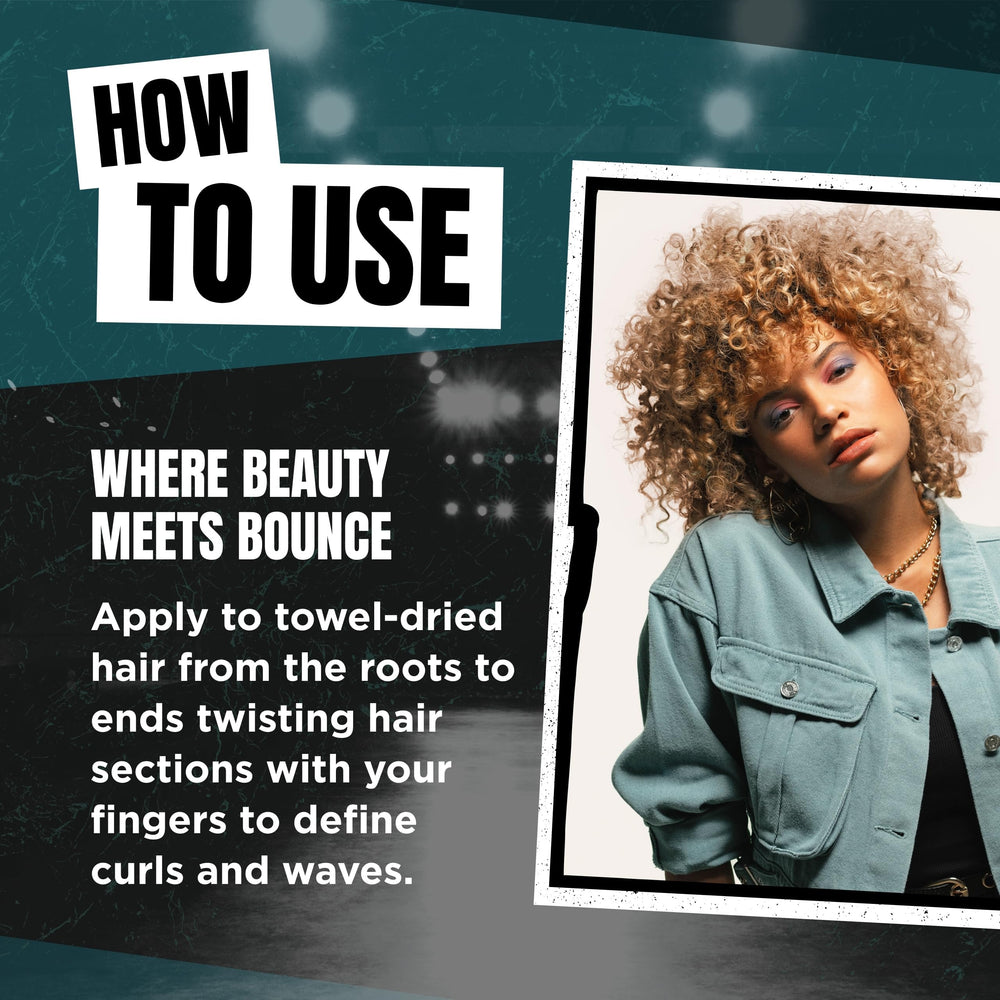 TIGI Catwalk Curls Rock Amplifier used on wet hair and air-dried for definition.