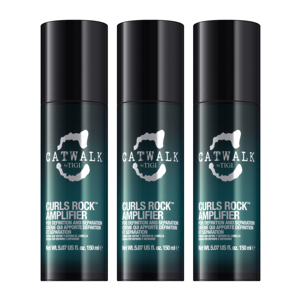 TIGI Catwalk Curls Rock Amplifier bottle ready to define curls with lasting hold.
