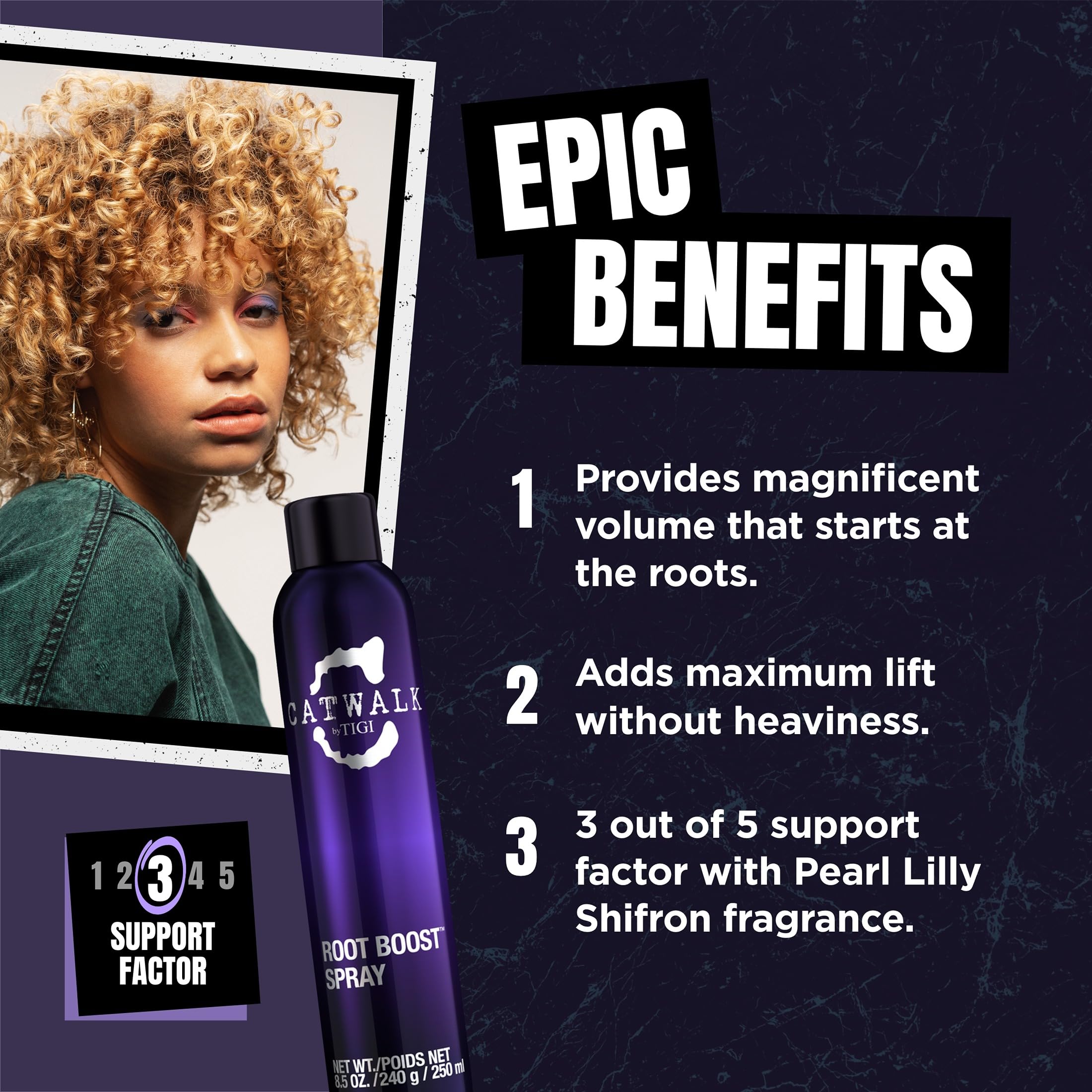 TIGI Catwalk Root Boost Spray Foam dispense—directional mousse for on-the-go volume