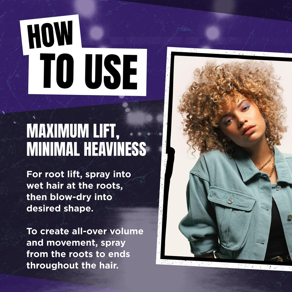 TIGI Catwalk Root Boost Spray Foam styled hair—texture and volume in one look