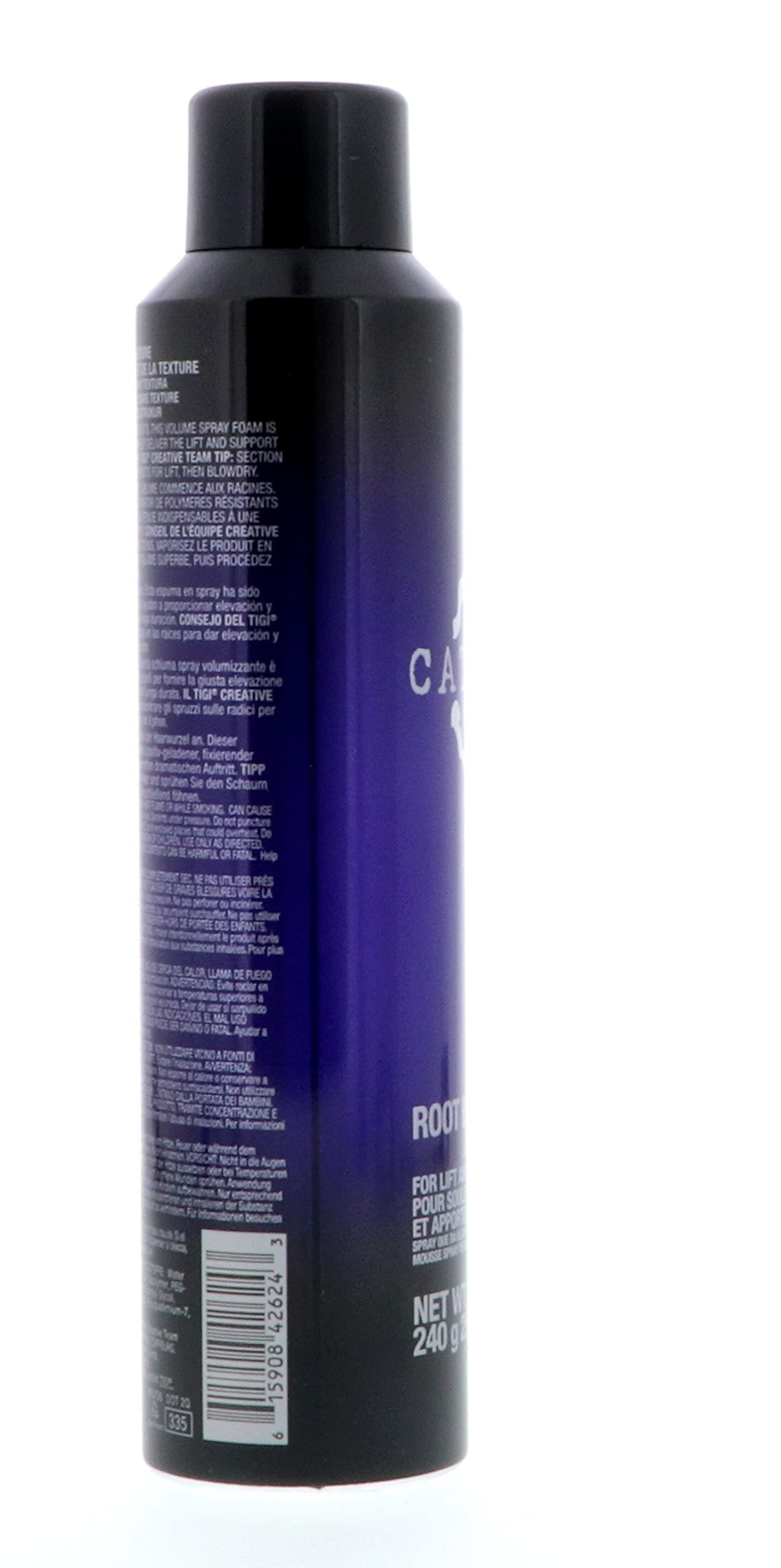 TIGI Catwalk Your Highness Root Boost Spray in-use lifts roots for drama.