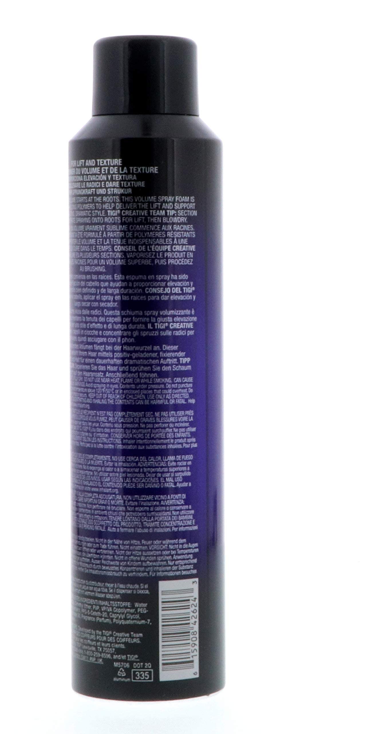 TIGI Catwalk Your Highness Root Boost Spray closeup shows sleek bottle design.
