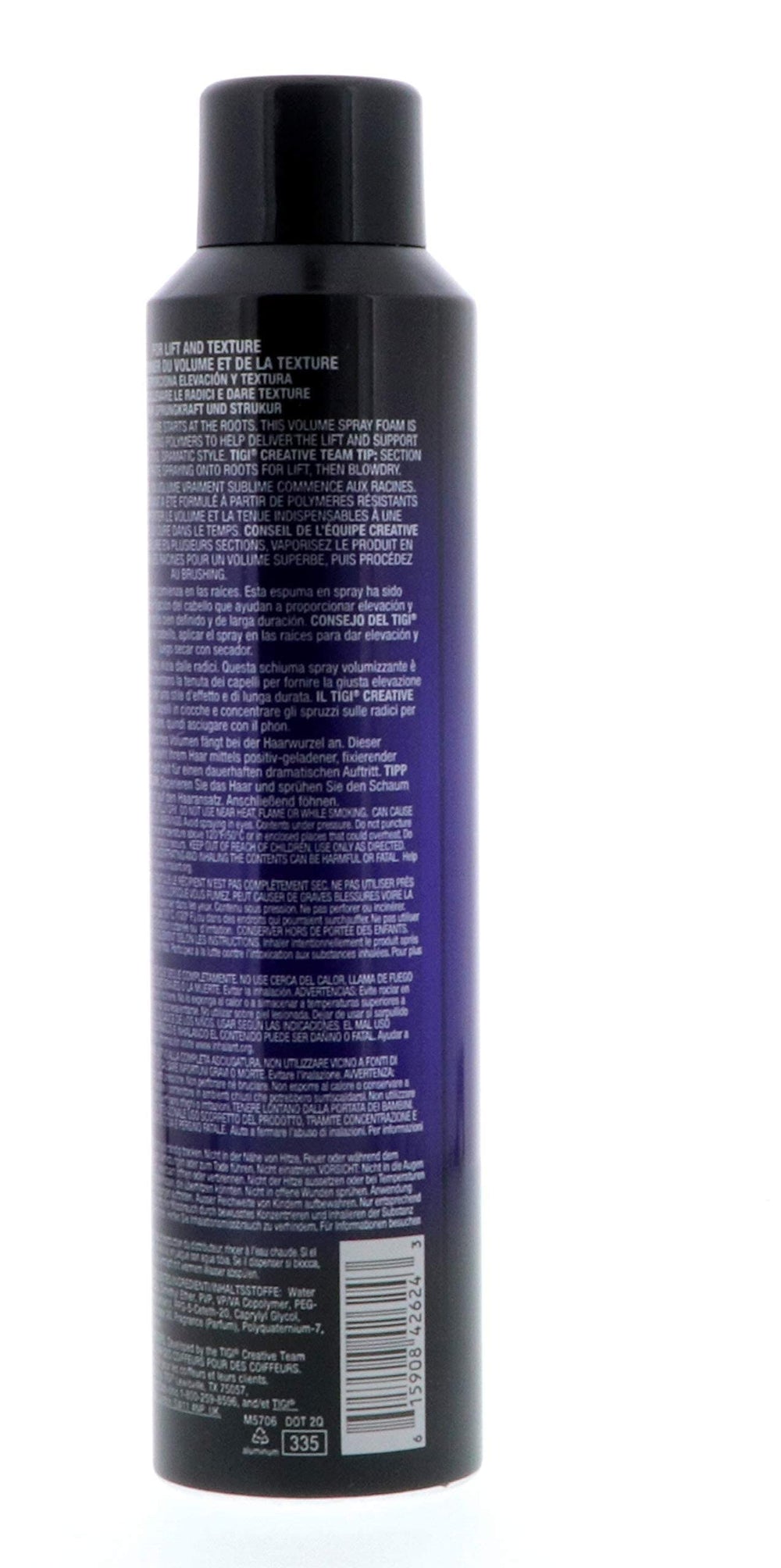 TIGI Catwalk Your Highness Root Boost Spray closeup shows sleek bottle design.