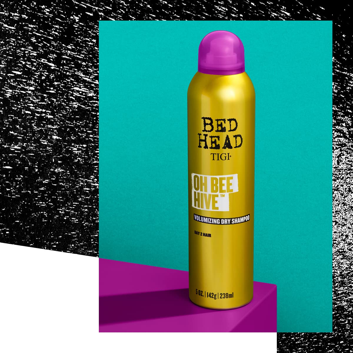 TIGI Oh Bee Hive dry shampoo spray application demonstrates quick root lift