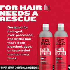 TIGI Resurrection Plant extract image signals moisture retention for revived, healthier-looking strands.