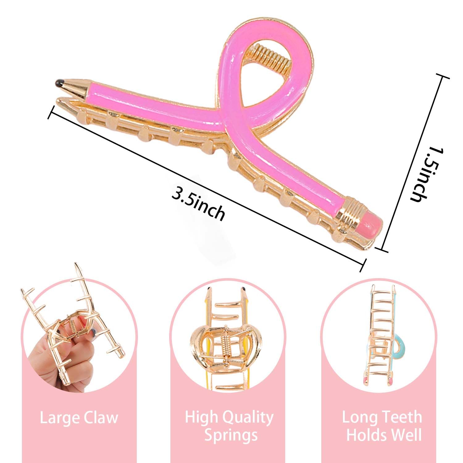 Tihebax pencil hair clip blue acrylic adds color while holding back hair during exams