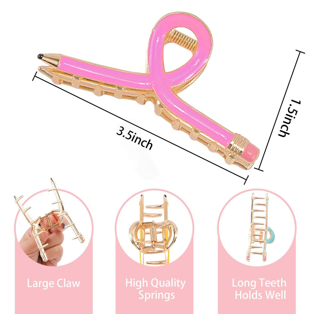 Tihebax pencil hair clip blue acrylic adds color while holding back hair during exams
