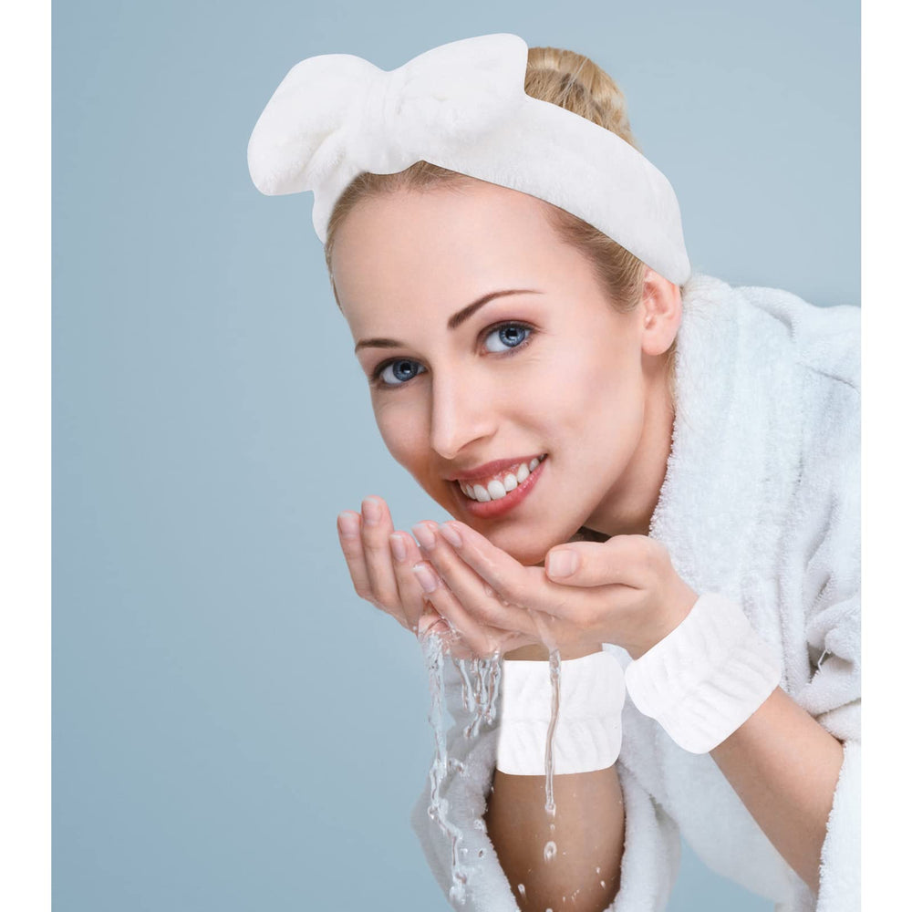 Tihebax spa headband set packaging four coordinating pieces ready for gifting.