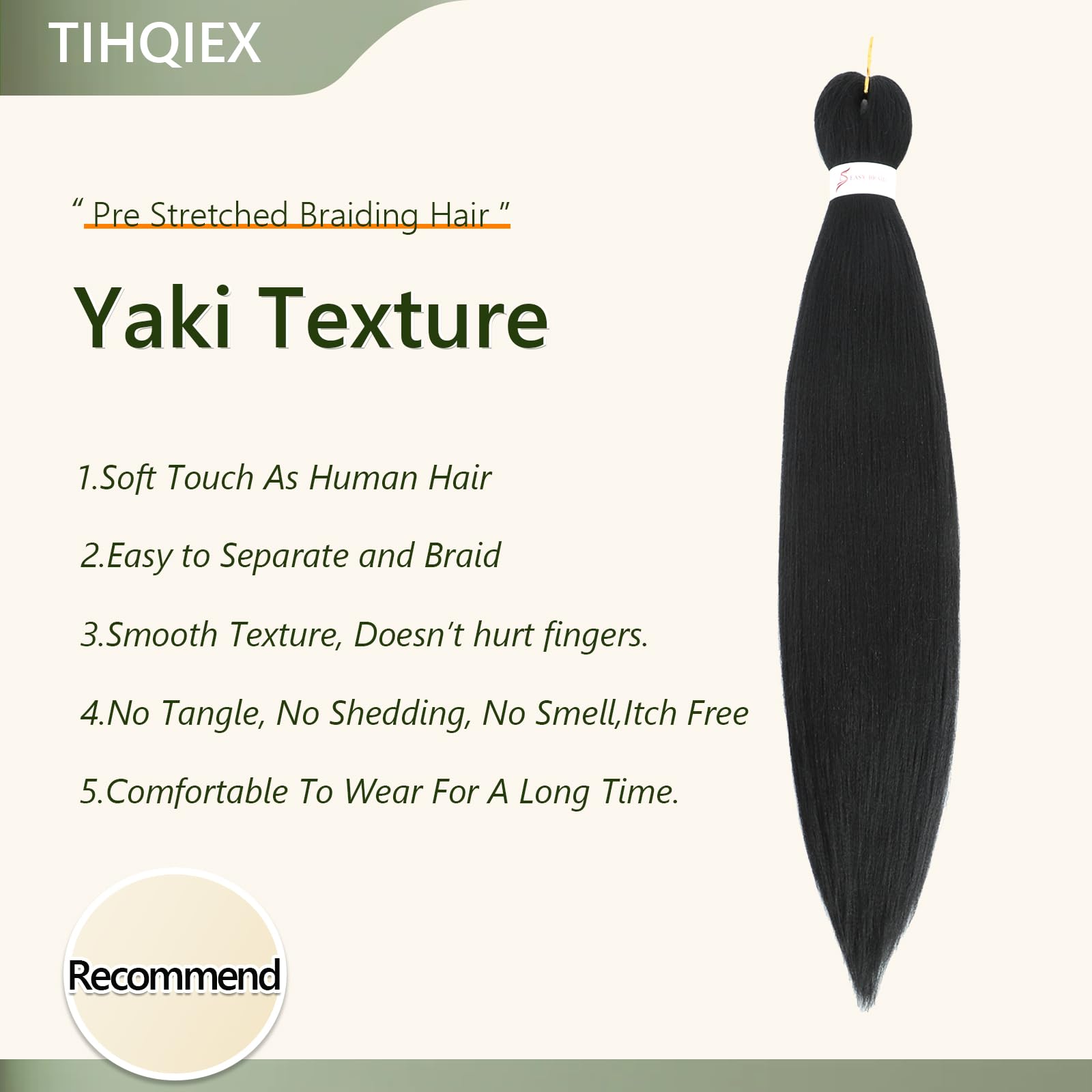 TIHQIEX pre stretched hair 30 inch length flow in motion
