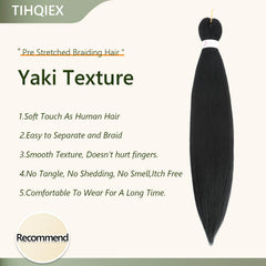 TIHQIEX pre stretched hair 30 inch length flow in motion