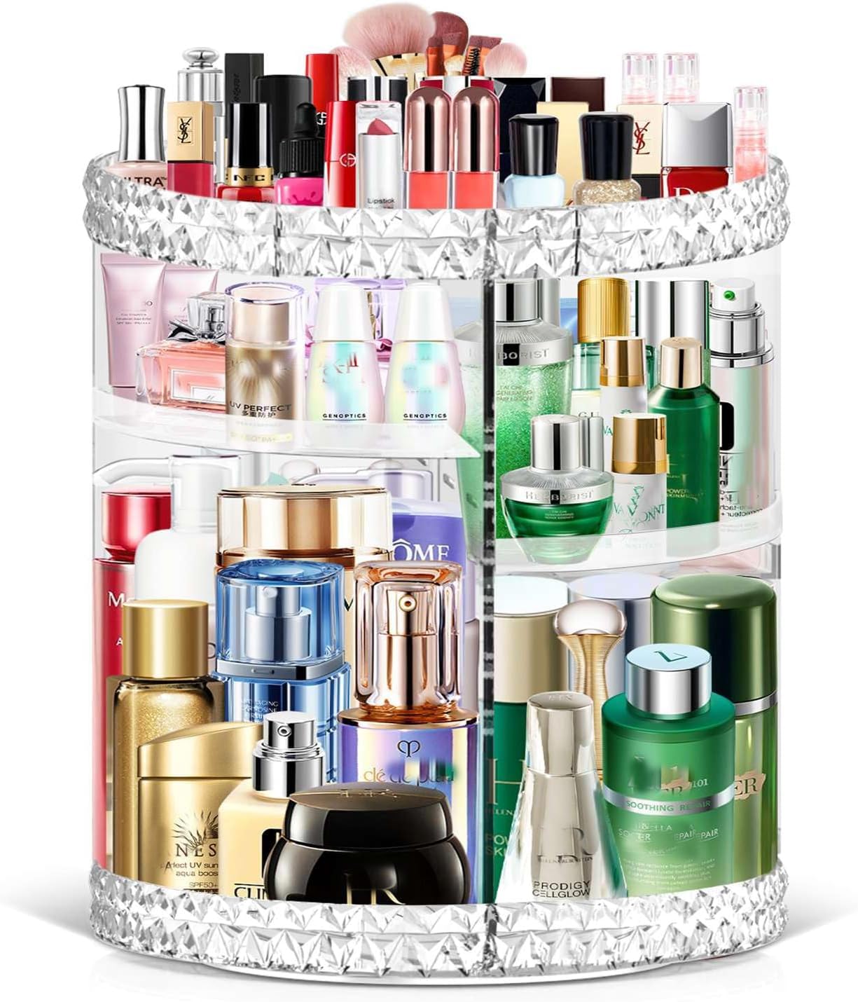 TiKenSo Organizador 360° con giro suave para acceso rápido a cosméticos.