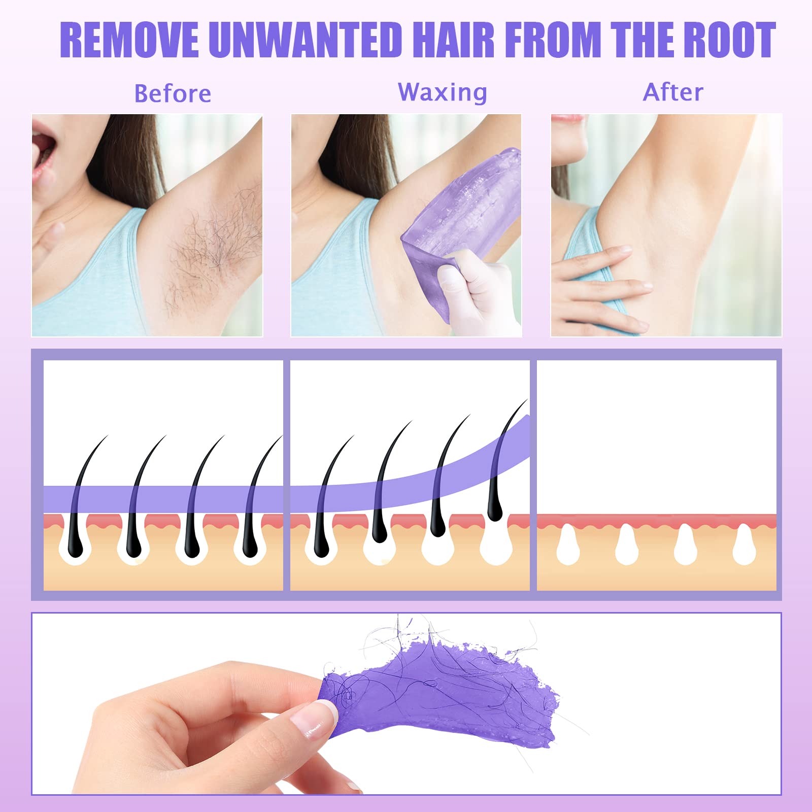 TIKESI Waxing Kit 14oz wax beads showcase versatile hair removal options