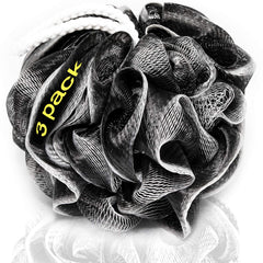 Tilcare XXL charcoal shower loofah pack showing exfoliating texture for smooth skin.