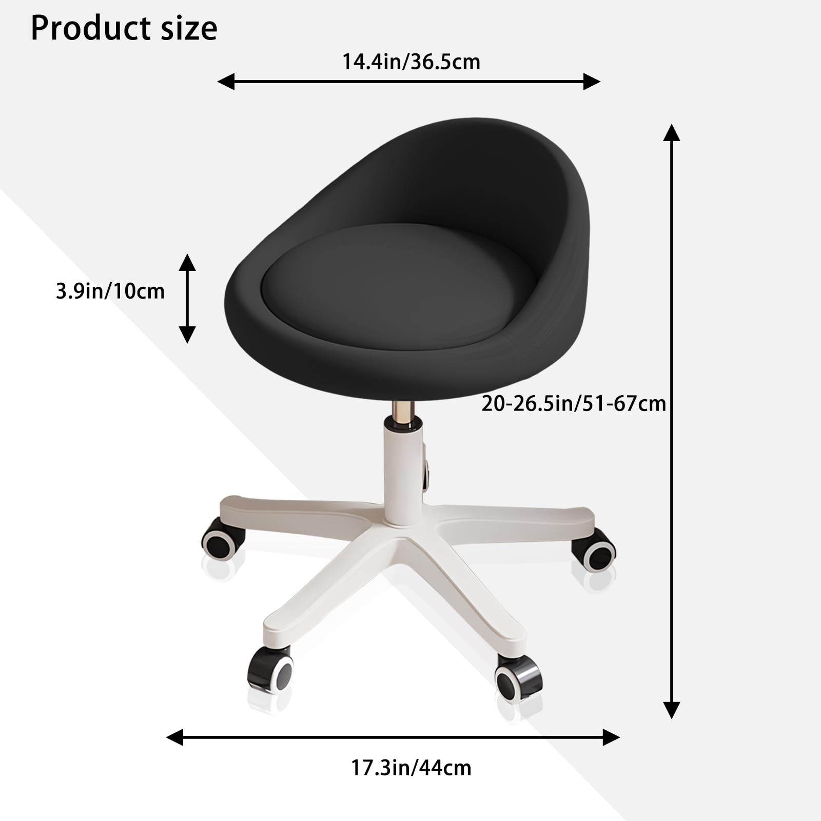 Timbertouch Rolling Stool 360 swivel enables easy reach and fluid motion during tasks.