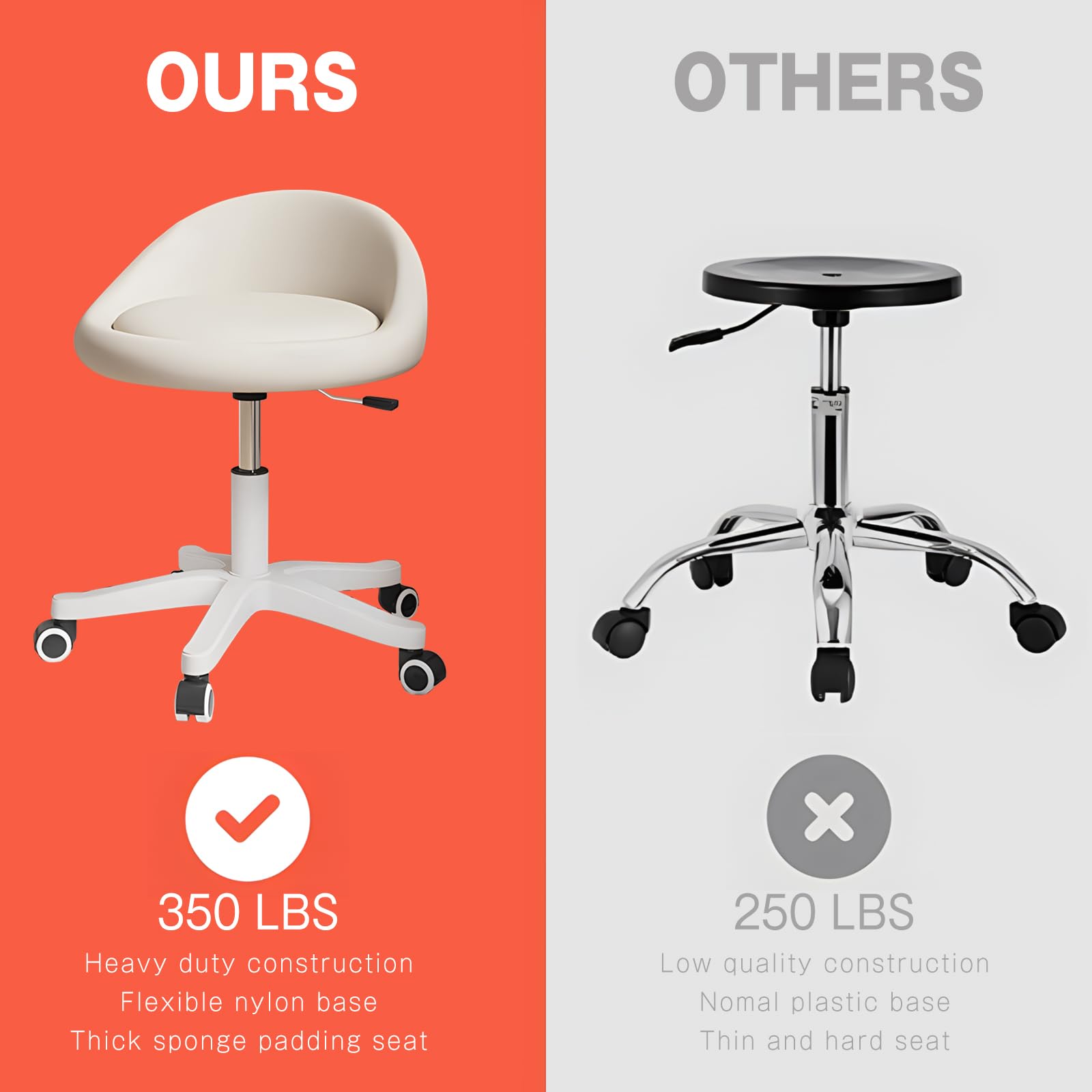 Timbertouch quiet wheels glide smoothly on floors