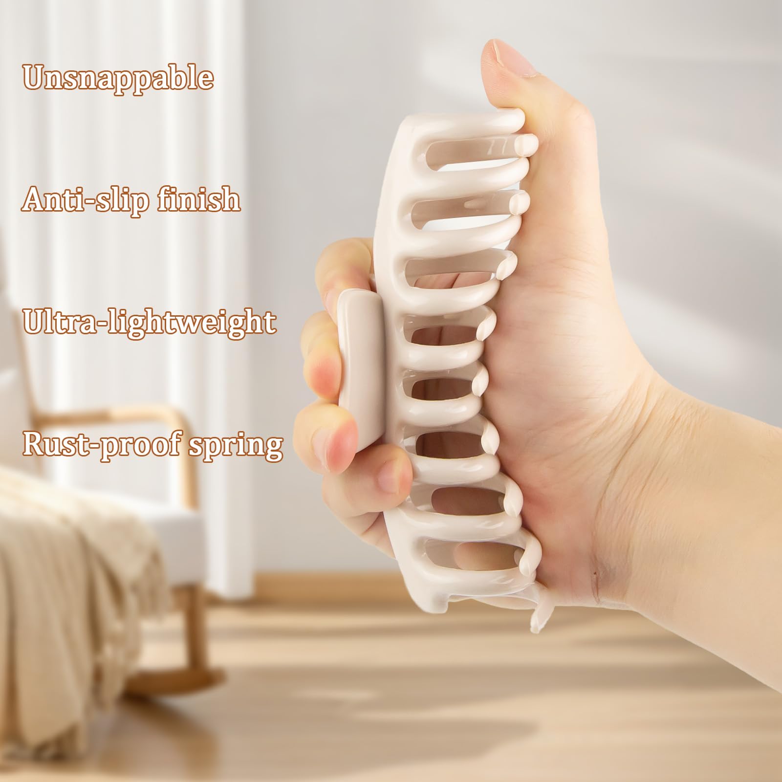 TIME&TRAVE silicone hair clip dark brown blends naturally with hair tones.