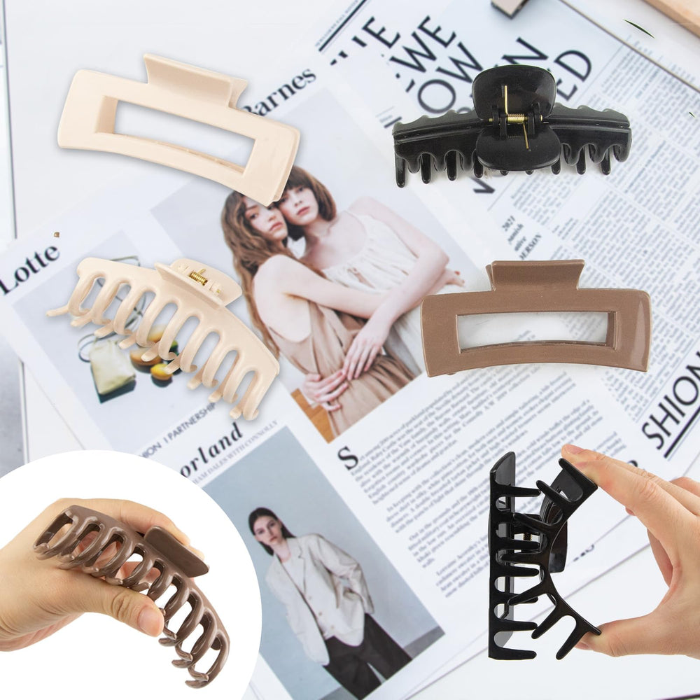 TIME&TRAVE silicone hair clip khaki color complements neutral outfits.
