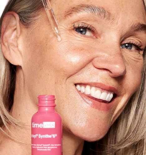 Timeless Skin Care Matrixyl Synthe’6 Serum dropper pours for controlled application