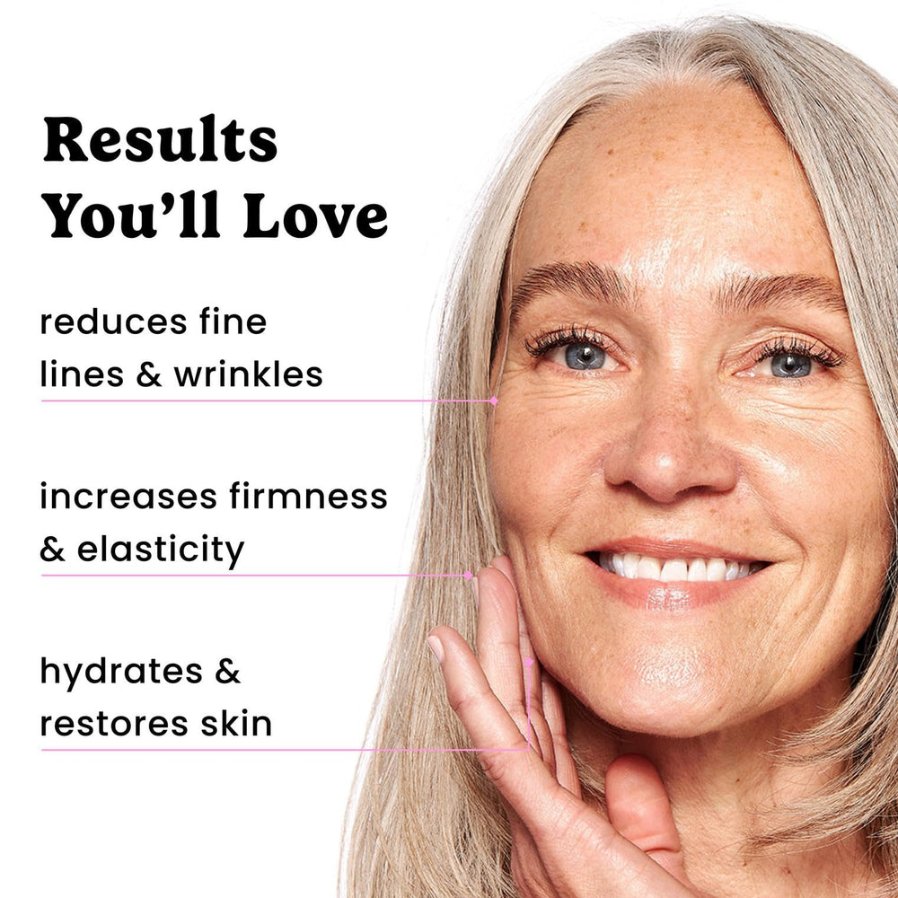 Serum in use under makeup by Timeless Skin Care Matrixyl Synthe’6 Serum