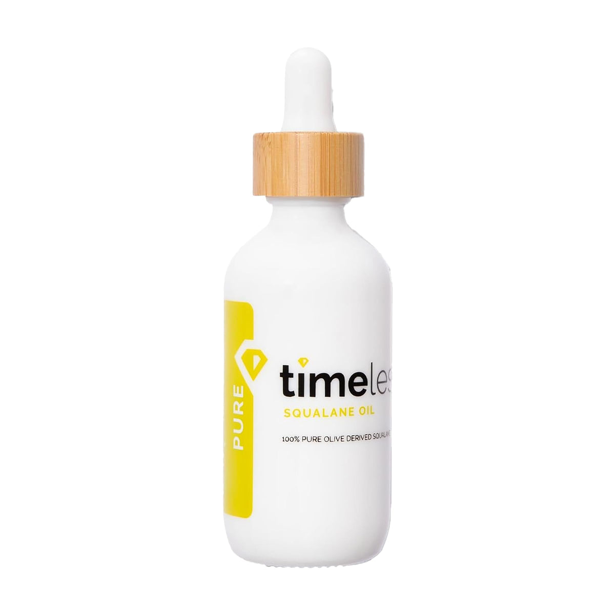 Timeless Skin Care Squalane Oil bottle with droplet for easy application and hydration.