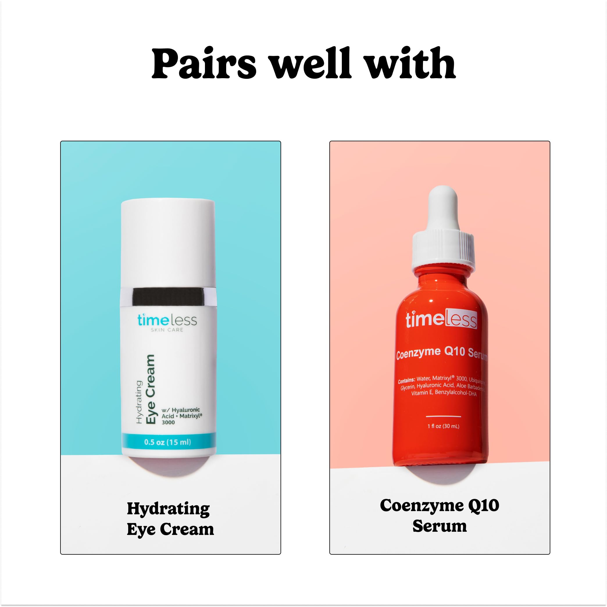 Timeless Skin Care Vitamin C Serum flatlay with bottle and box for skincare routine.