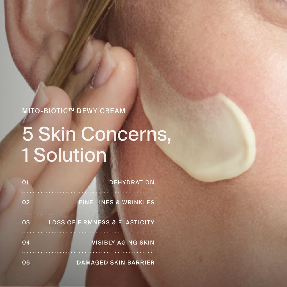 Timeline Mito-Biotic texture look showing creamy, dewy finish for plump skin
