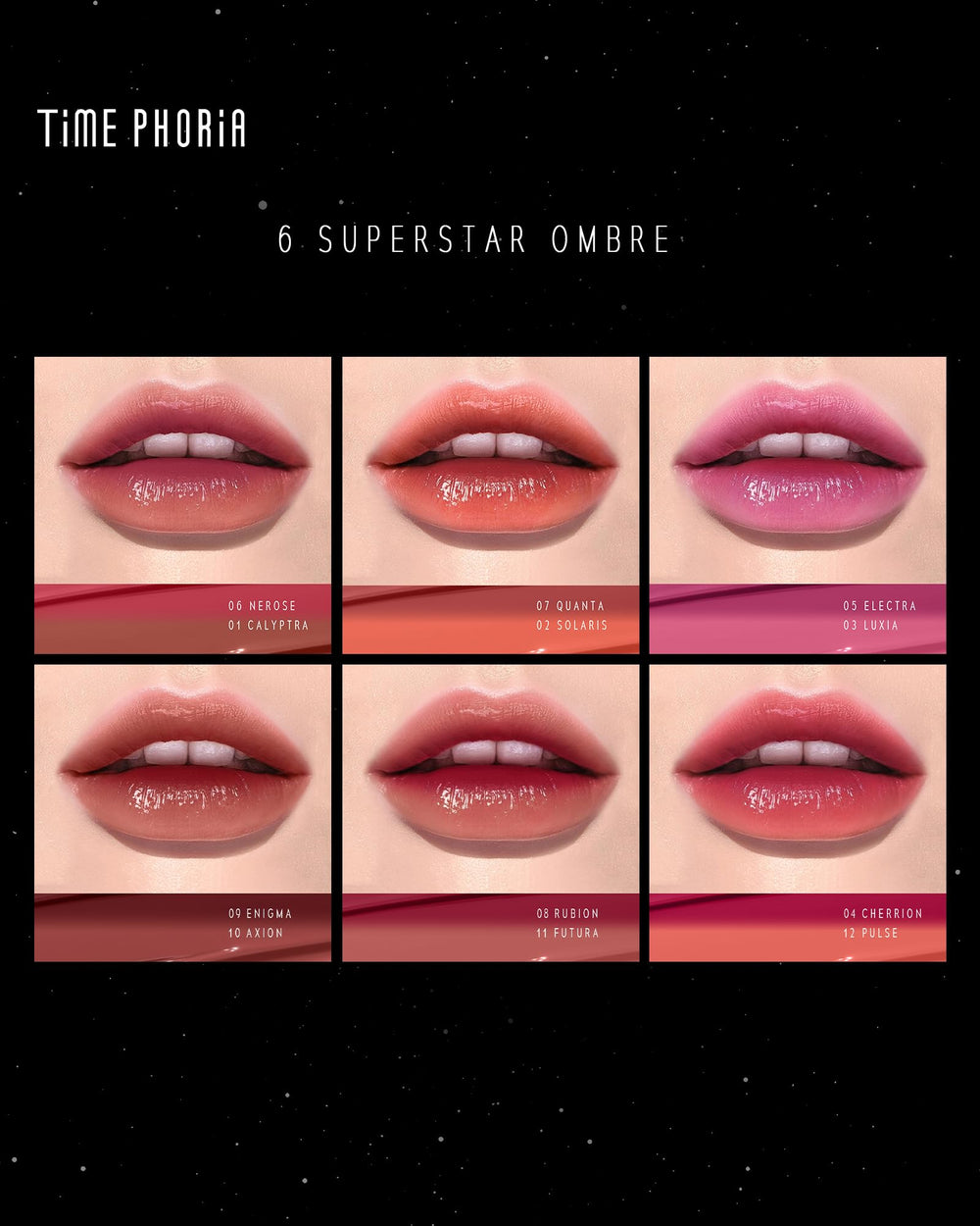 TIMEPHORIA Stellar Dust Lip Stain compact packaging for on-the-go use