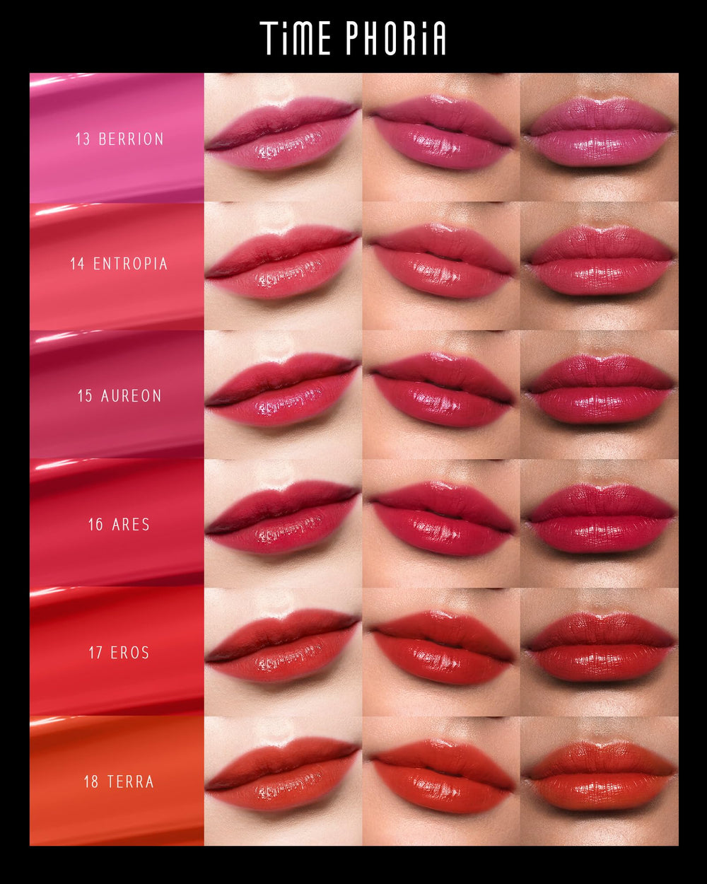 Timephoria Stellar Dust Lip Stain with 30% moisture content keeps lips comfortable.