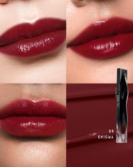Timephoria Stellar Dust Lip Stain swatch on skin shows vivid color.