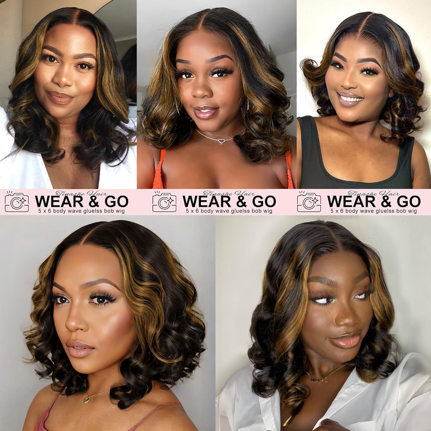 Tinashe Highlight Bob Wig density full for a voluminous look