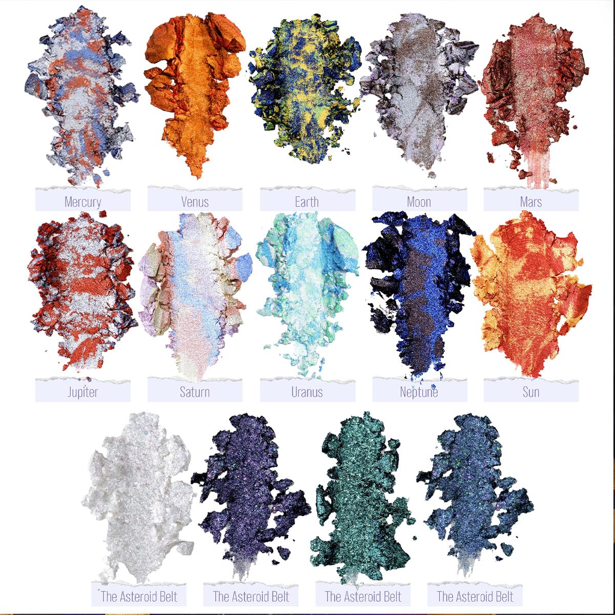 Tintark Galactic Assemble eyeshadow palette asteroid belt glitter for festival sparkle