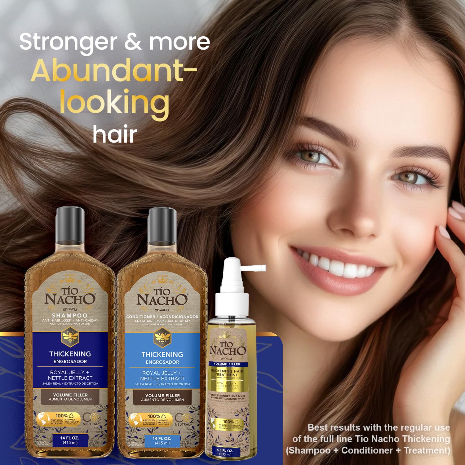 Tio Nacho hair volume spray bottle provides a volumizing boost for thinning strands.