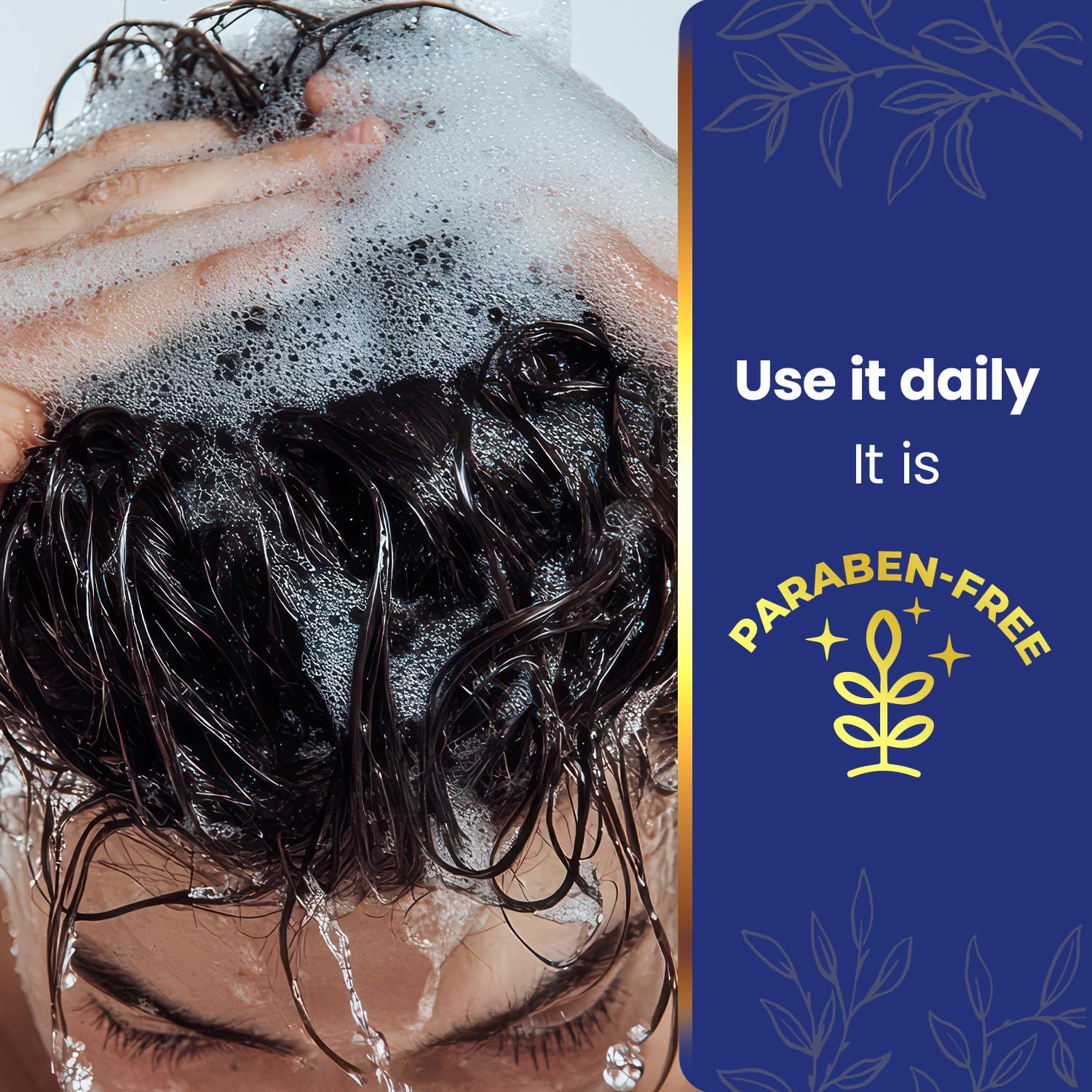 Tio Nacho thickening shampoo application demonstrates cleansing lather.