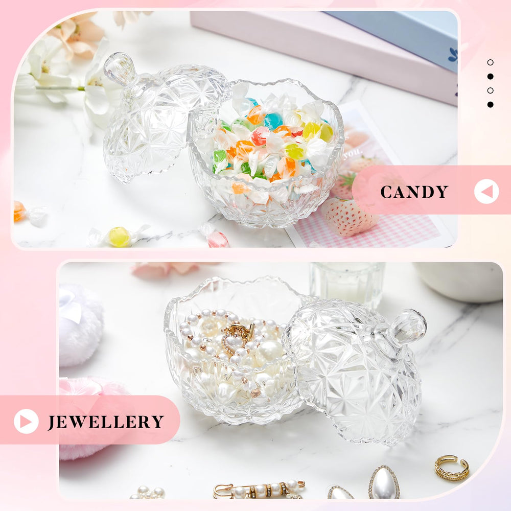 Tioncy clear glass jar stores loose powders neatly.
