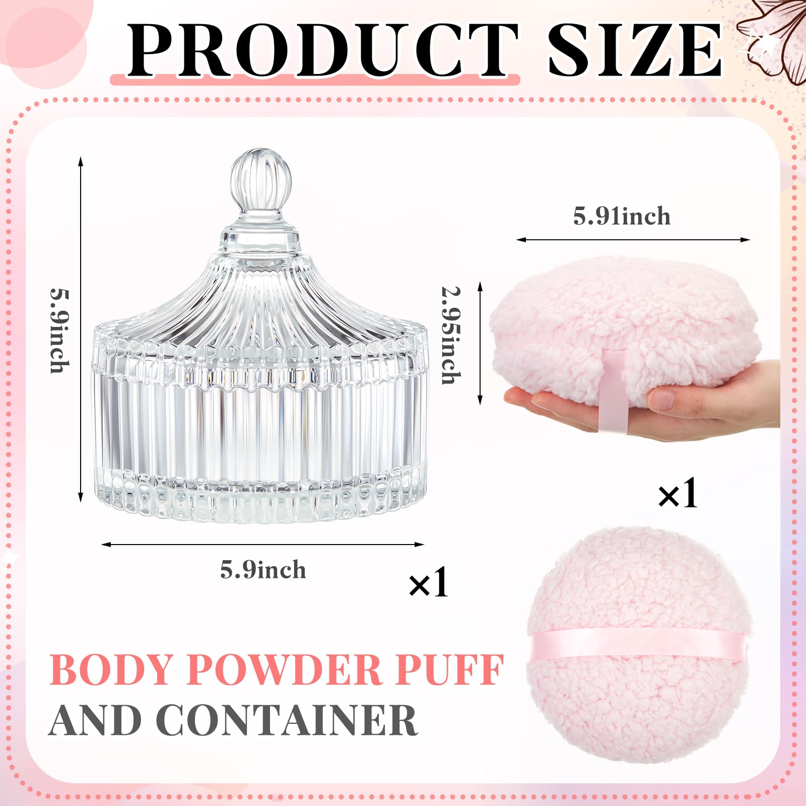 Tioncy puff dimensions 5.91 by 2.95 inches for easy handling