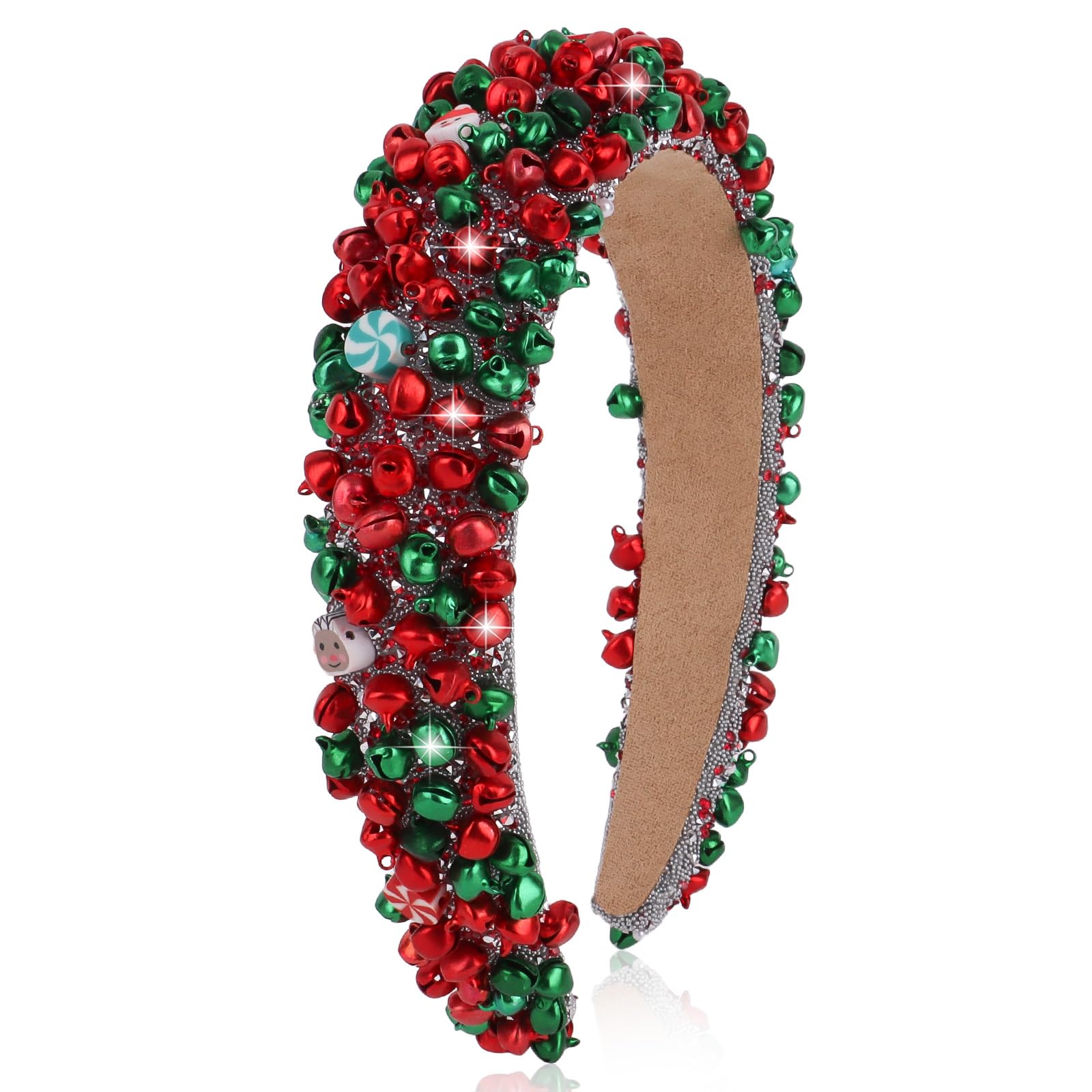 TIOSRU Christmas padded headband with rhinestones adds festive sparkle to any outfit.