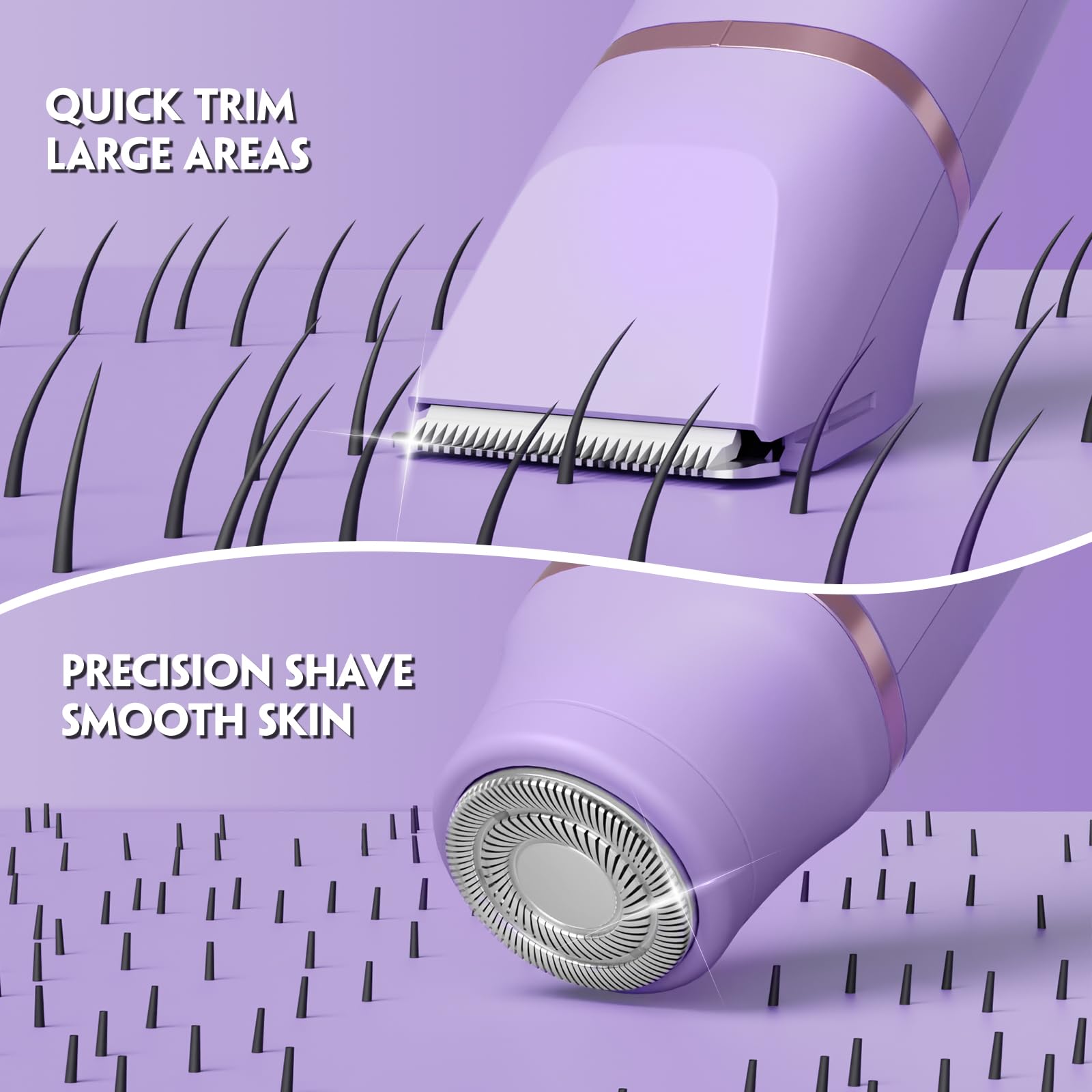 Tiovara bikini trimmer rotary shave head gently removes peach fuzz