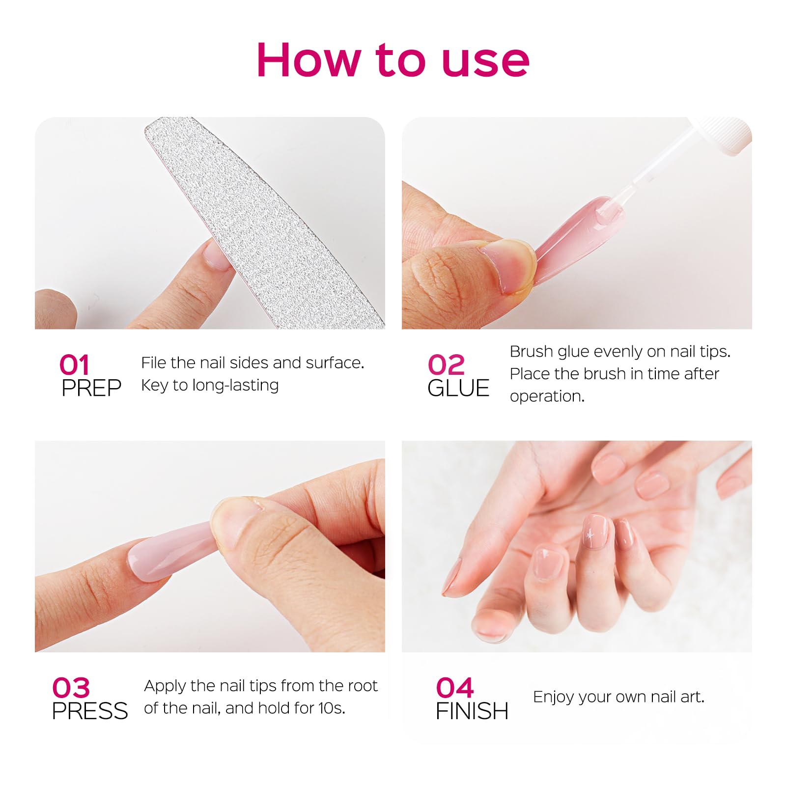 TIPHULAN repair-broken-nails glue enables quick adhesion.