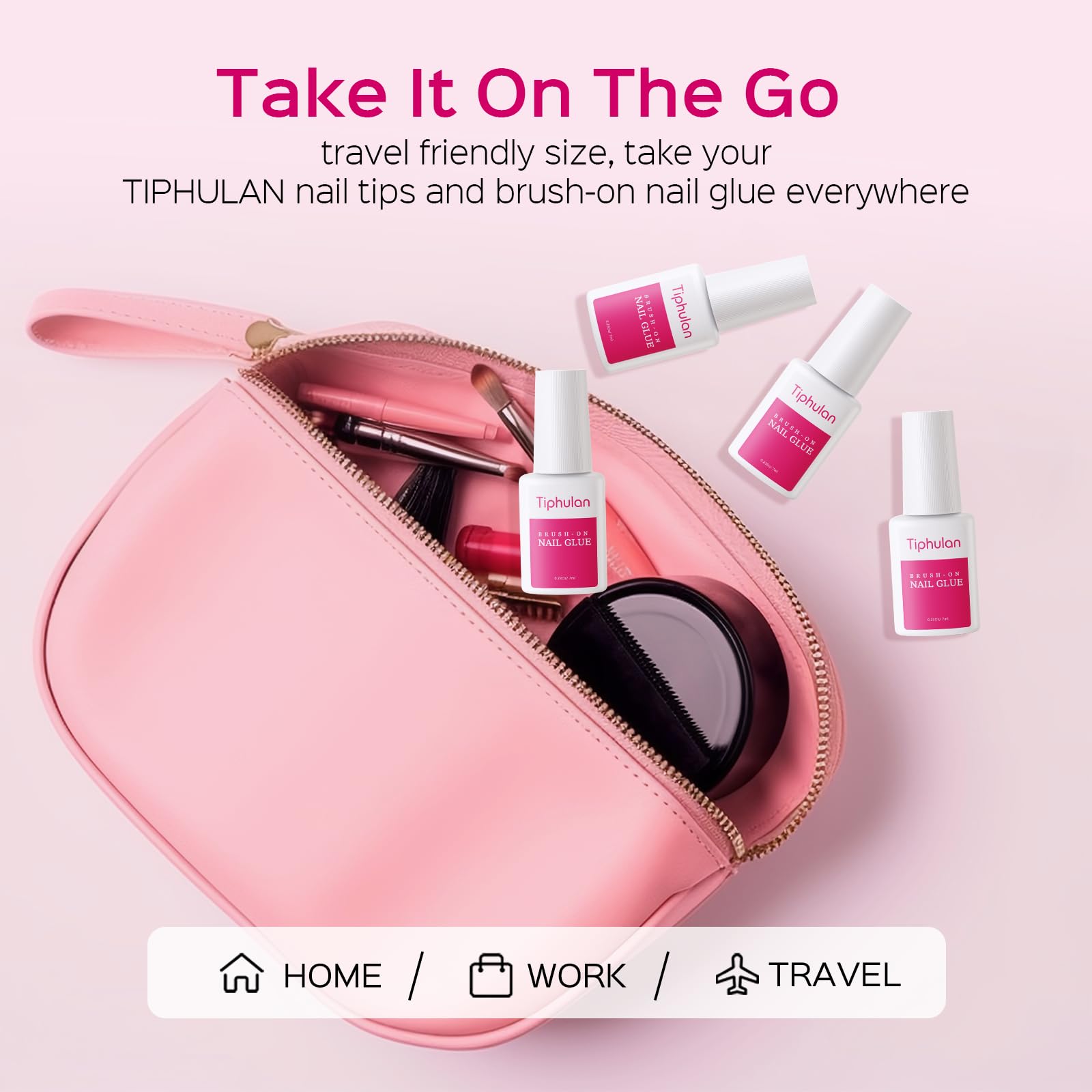 TIPHULAN travel-friendly nail glue case designed for on-the-go manicures.