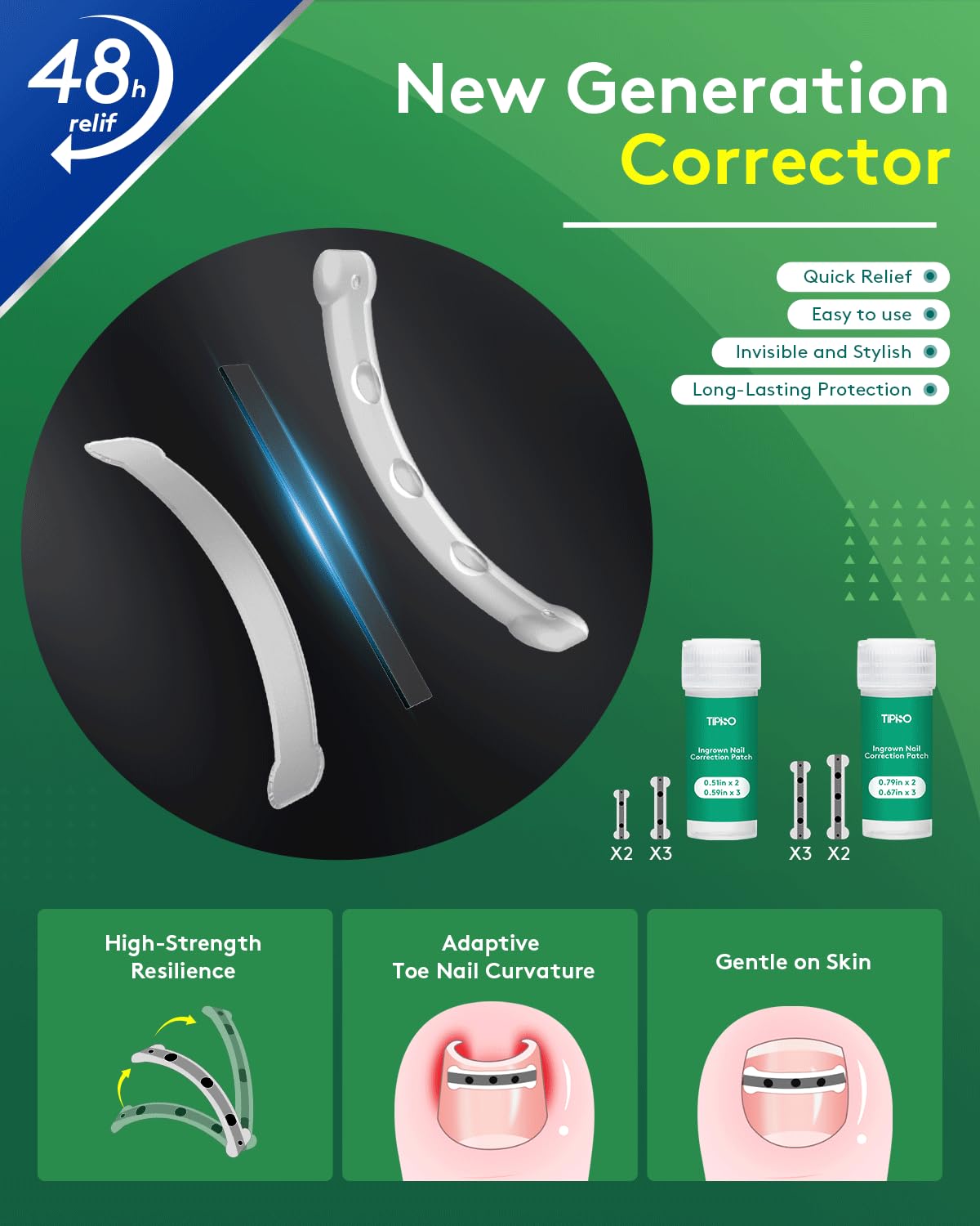 TIPISO 5th-gen tension patch in action for nail reshaping