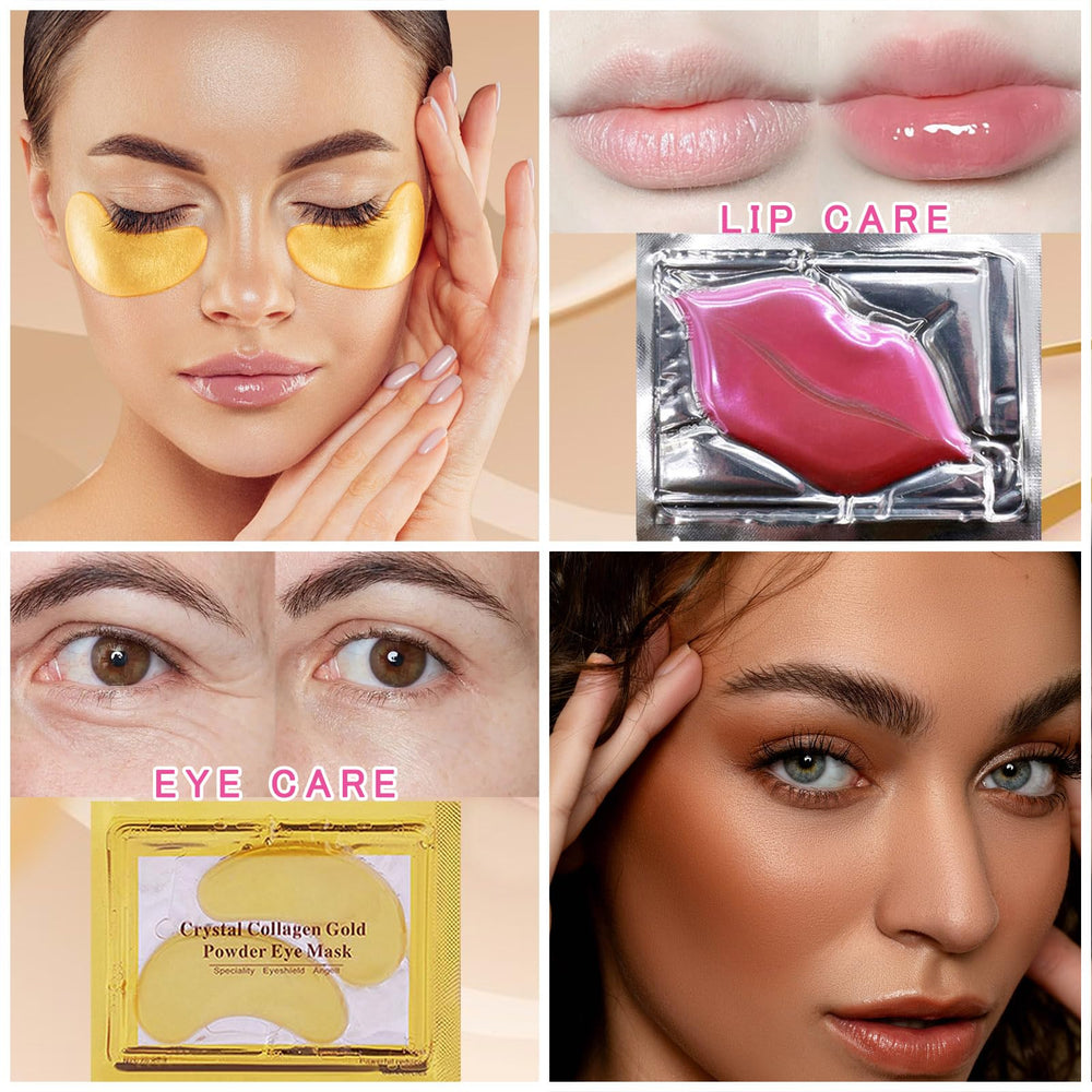 TIRDET 24K gold eye mask closeup highlights premium eye care and improved circulation visuals.
