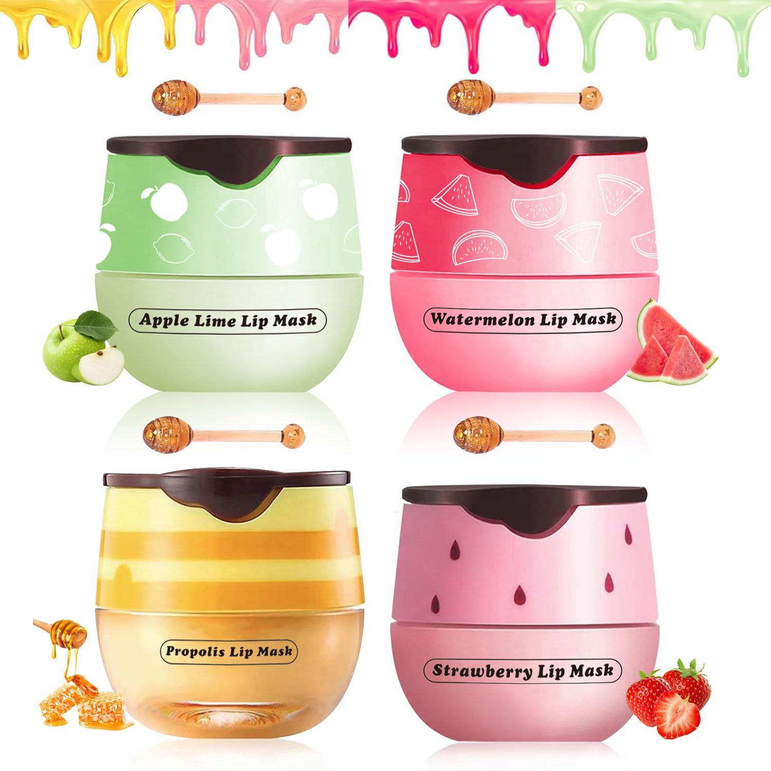 TIRDET bee lip balm honey pot packaging for on-the-go moisture.