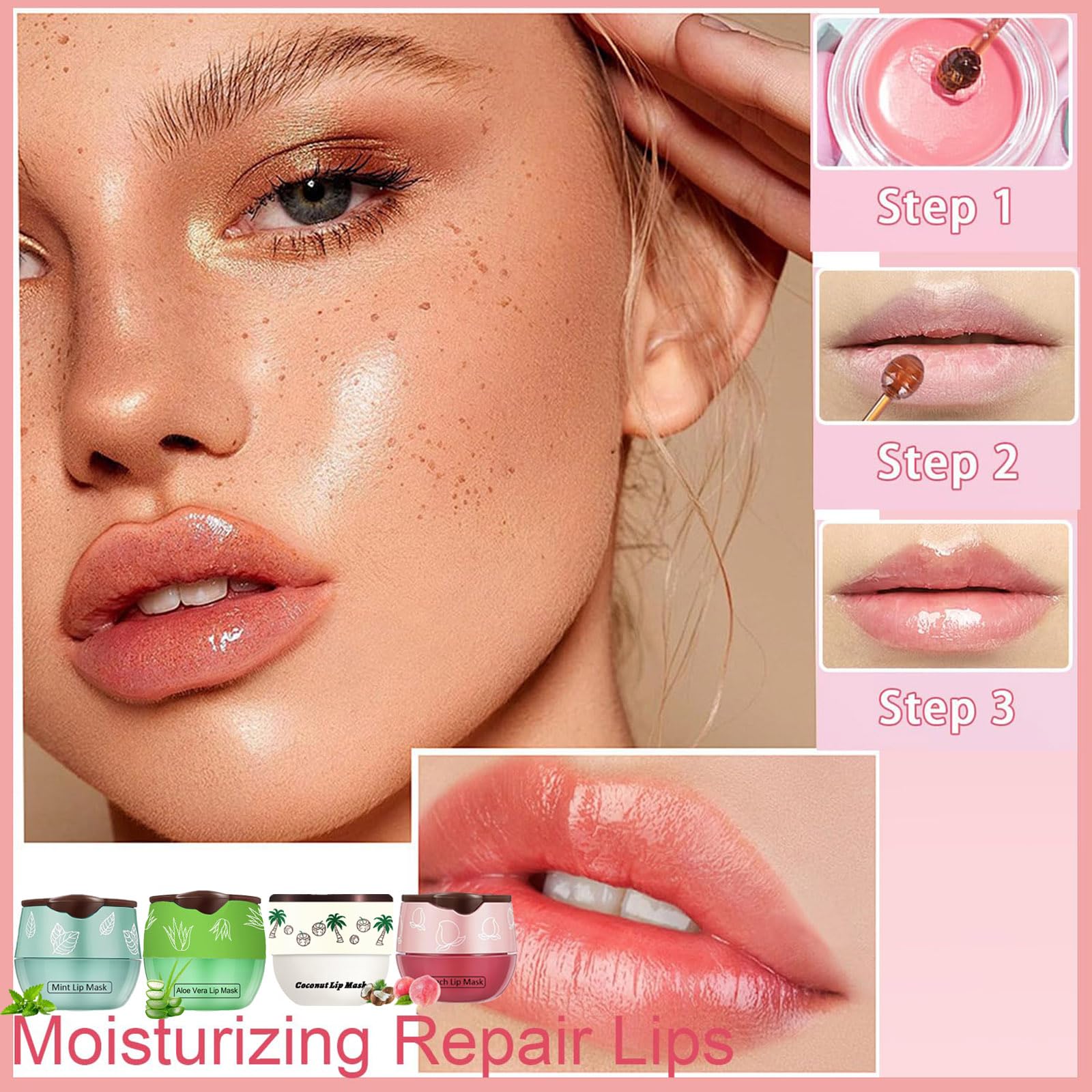 TIRDET exfoliating lip scrub action demonstrates gentle removal of dryness.