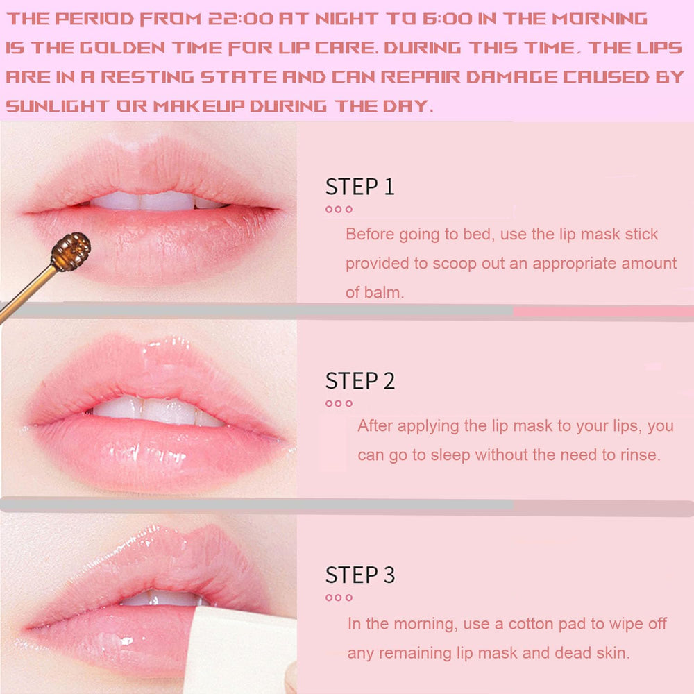 TIRDET sleeping lip mask jar highlights overnight repair and smoother lips.