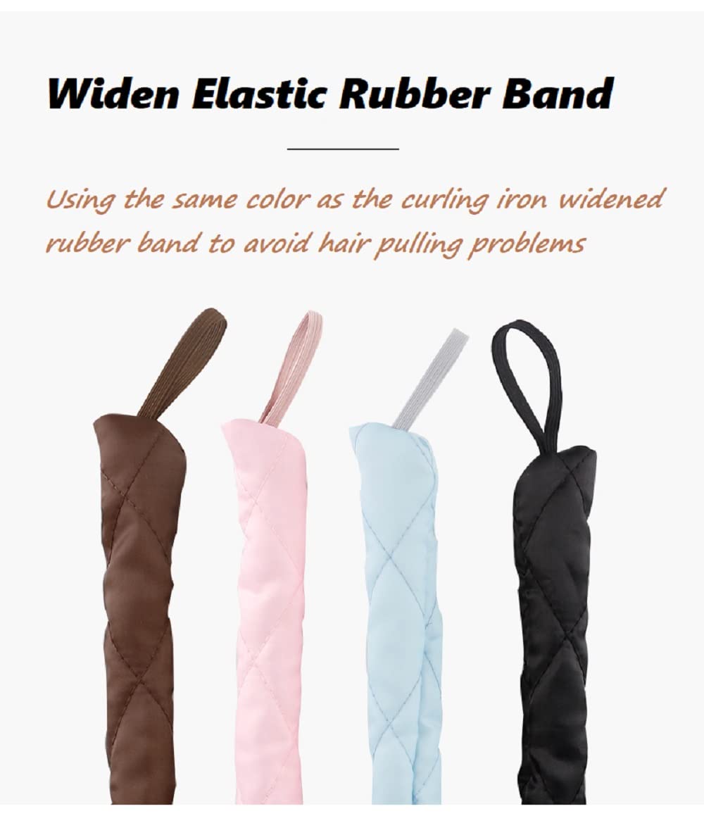 Tirdkid pink heatless curling headband shown for night-time use with gentle curls