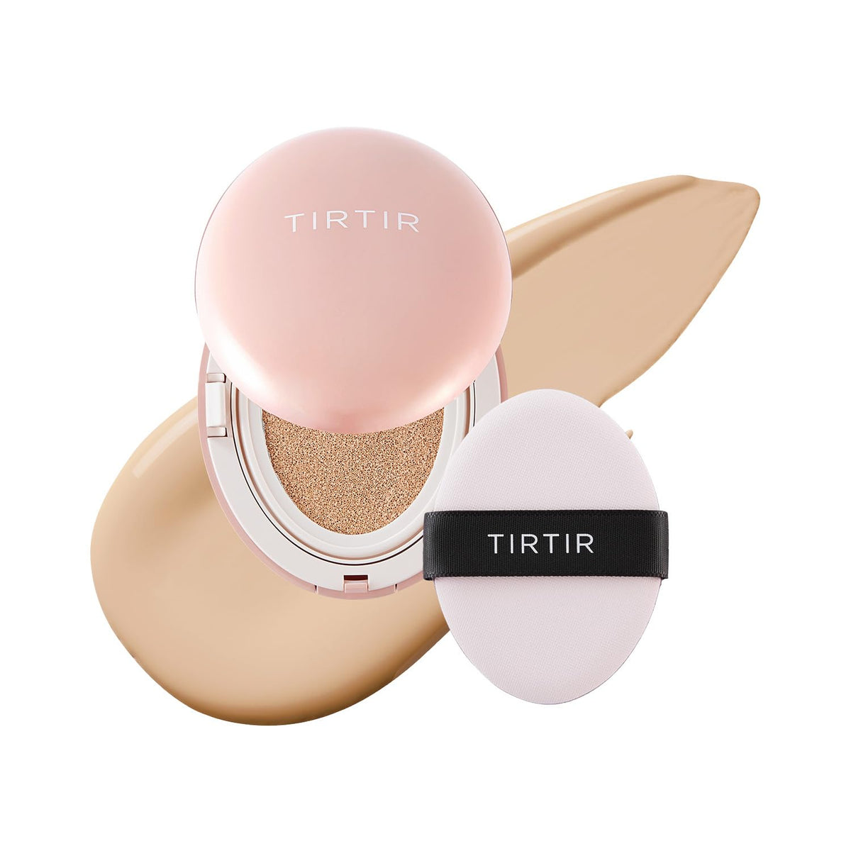 TIRTIR All Cover Pink Cushion compact open for quick touch-ups and on-the-go coverage.
