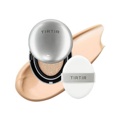 TIRTIR Aura Glow Silver Cushion compact open in Ivory 21N for natural radiance.